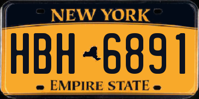 NY license plate HBH6891