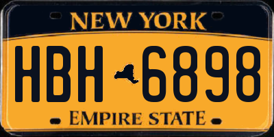 NY license plate HBH6898