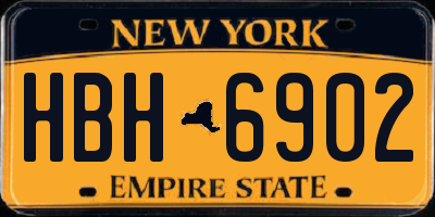 NY license plate HBH6902