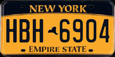NY license plate HBH6904