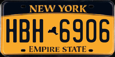 NY license plate HBH6906