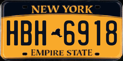 NY license plate HBH6918