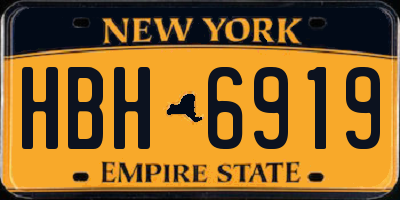 NY license plate HBH6919