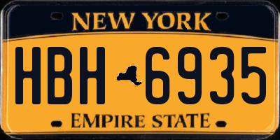 NY license plate HBH6935