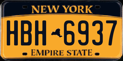 NY license plate HBH6937