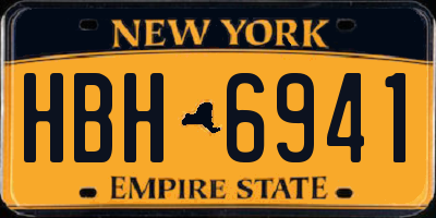 NY license plate HBH6941