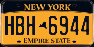 NY license plate HBH6944