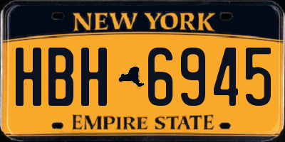 NY license plate HBH6945