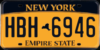 NY license plate HBH6946