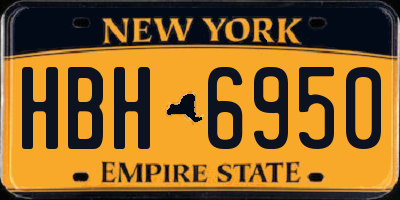 NY license plate HBH6950