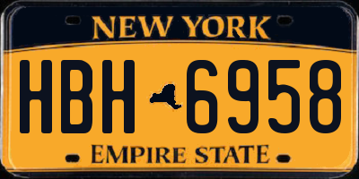 NY license plate HBH6958