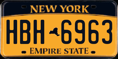 NY license plate HBH6963