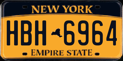 NY license plate HBH6964