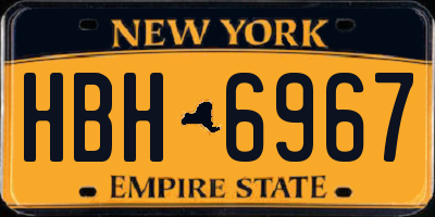NY license plate HBH6967