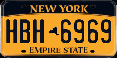NY license plate HBH6969