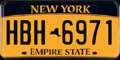NY license plate HBH6971