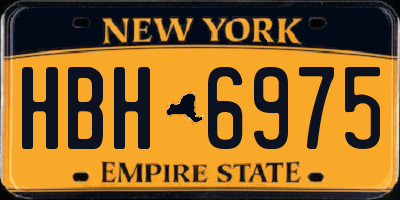 NY license plate HBH6975