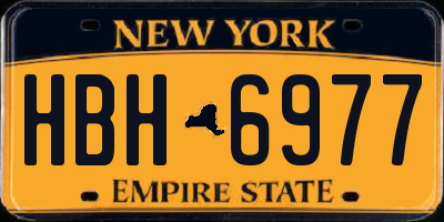 NY license plate HBH6977
