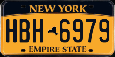 NY license plate HBH6979