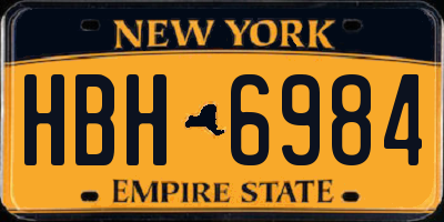 NY license plate HBH6984