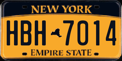 NY license plate HBH7014