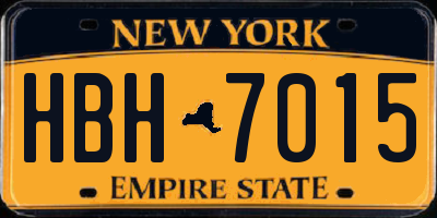 NY license plate HBH7015