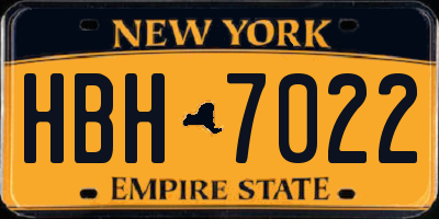 NY license plate HBH7022