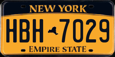 NY license plate HBH7029