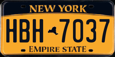 NY license plate HBH7037