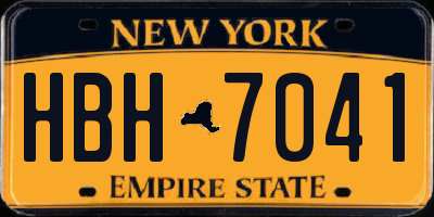 NY license plate HBH7041