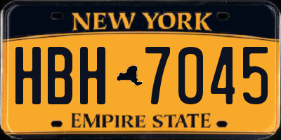 NY license plate HBH7045