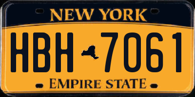 NY license plate HBH7061