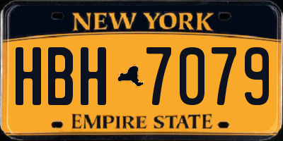 NY license plate HBH7079