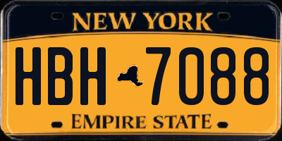 NY license plate HBH7088