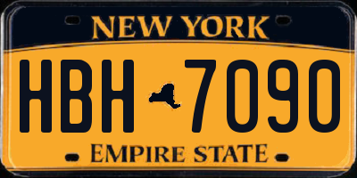 NY license plate HBH7090