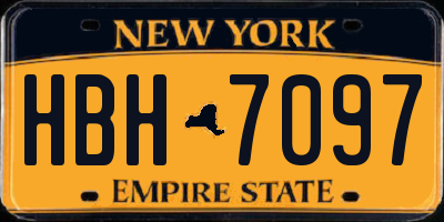 NY license plate HBH7097