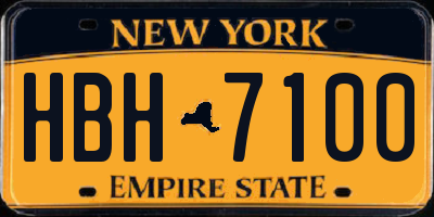 NY license plate HBH7100