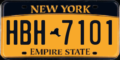 NY license plate HBH7101