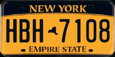 NY license plate HBH7108
