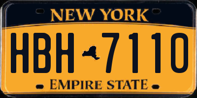 NY license plate HBH7110