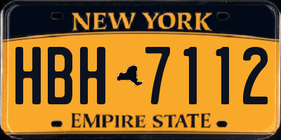 NY license plate HBH7112