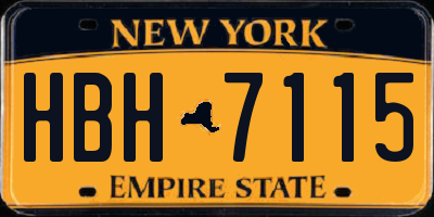 NY license plate HBH7115