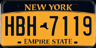 NY license plate HBH7119