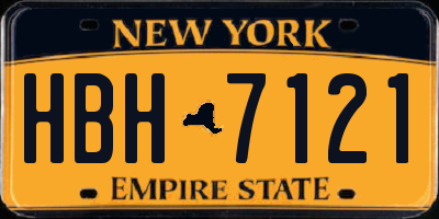 NY license plate HBH7121