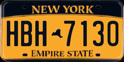 NY license plate HBH7130