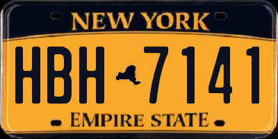 NY license plate HBH7141