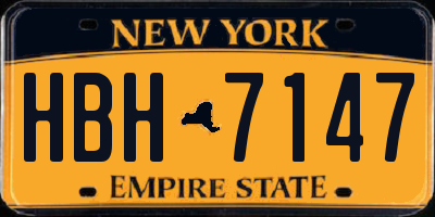 NY license plate HBH7147