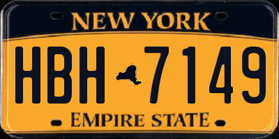 NY license plate HBH7149