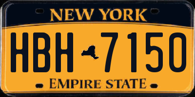 NY license plate HBH7150