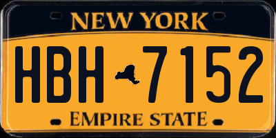 NY license plate HBH7152